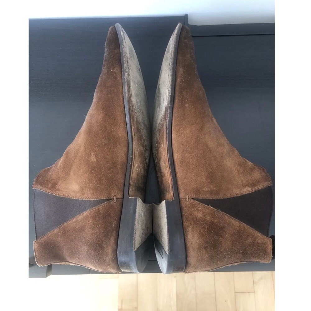 Men's Santoni Chelsea Suede Brown Boots - Size 11